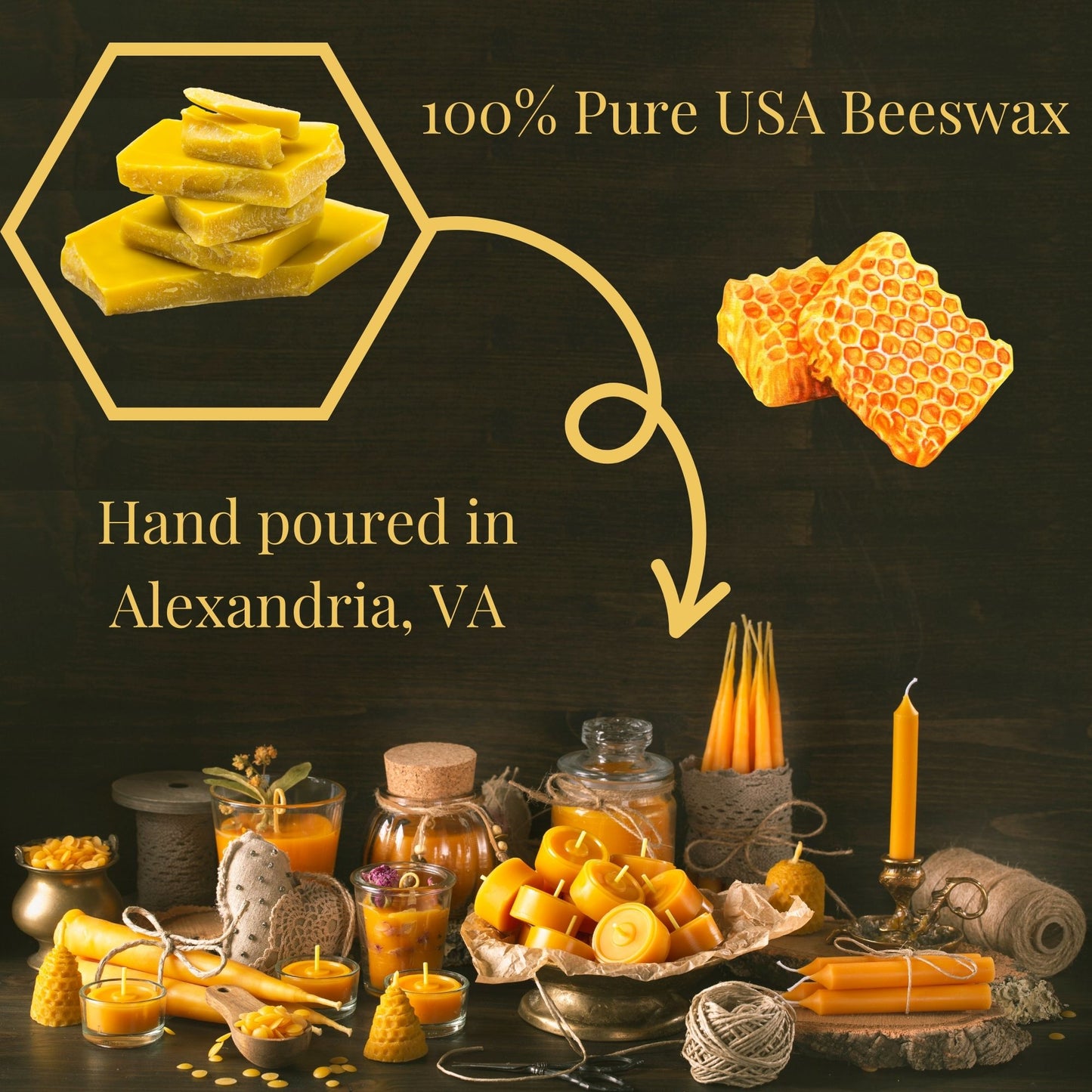 Wooden Wick 100% Beeswax Candle - 9 Oz